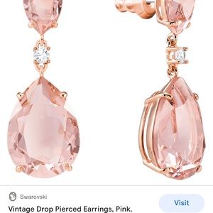 Swarovski vintage drop pierced earrings